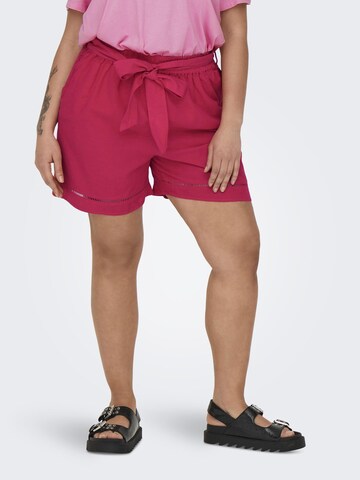 Loosefit Pantalon ONLY Carmakoma en rose : devant