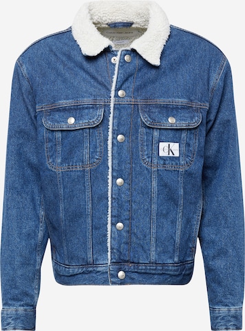 Calvin Klein Jeans Φθινοπωρινό και ανοιξιάτικο μπουφάν '90's Sherpa' σε μπλε: μπροστά