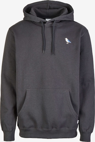 Cleptomanicx Sweatshirt 'Hooded Embro Gull 2' in Grey: front