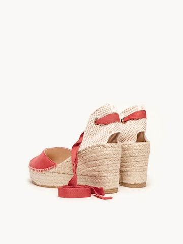Alhamas - Sandalias 'Alpargata Cuña 8 cm' en rojo