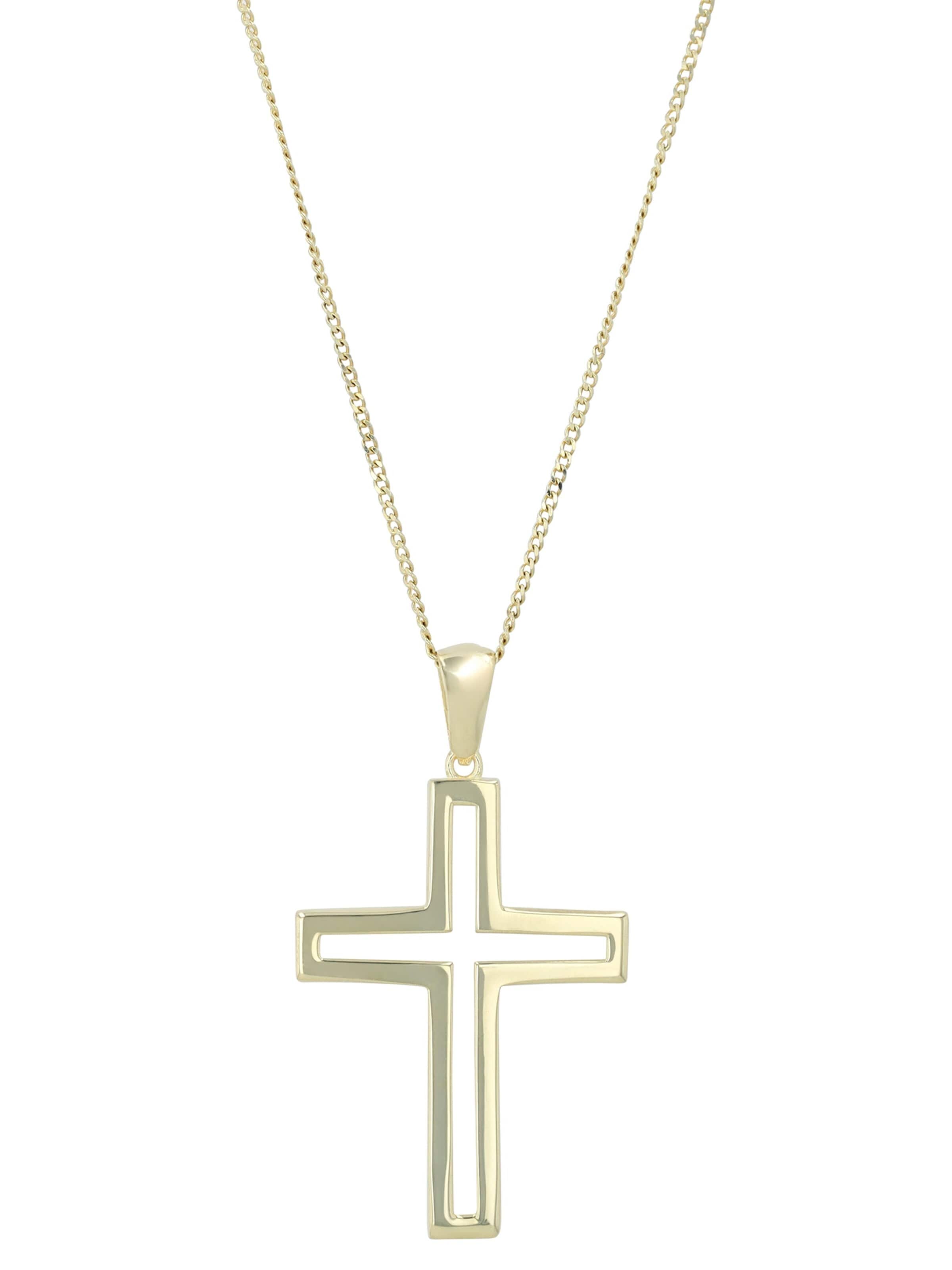 Akzent Pendant '"Elia" aus 925 Sterlingsilber, rhodiniert, langlebig' in Gold: front