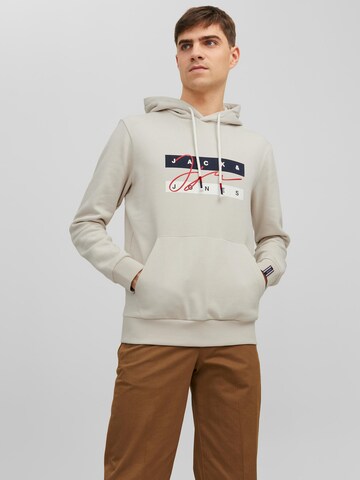JACK & JONES Sweatshirt 'Josh' in Beige: voorkant