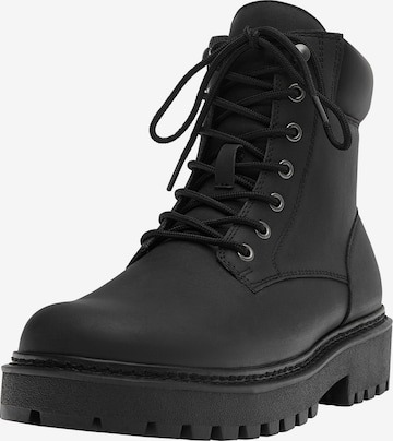 Bottines à lacets 'STWD' Pull&Bear en noir : devant