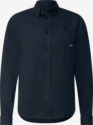 Street One MEN Regular fit Button Up Shirt in Black: front