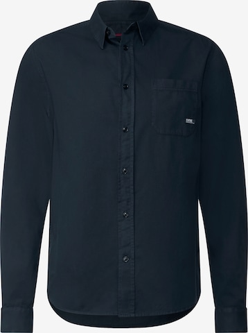 Street One MEN Regular fit Button Up Shirt in Black: front