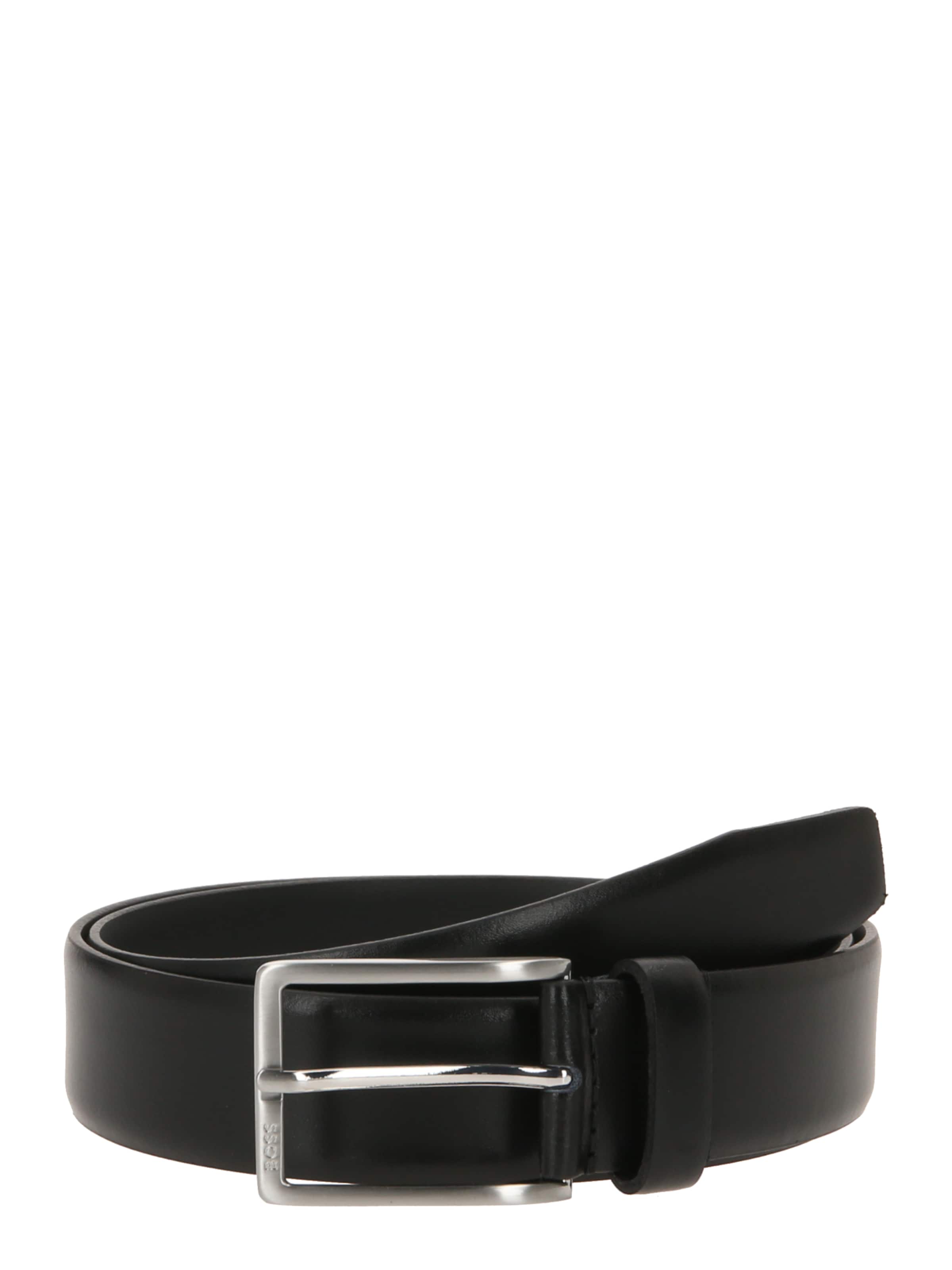 BOSS Ceinture 'Erman' en noir / argent, Vue avec produit