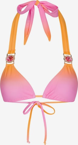 Moda Minx - Triangular Top de biquíni 'Club Tropicana' em laranja: frente