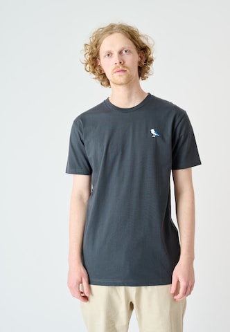 Cleptomanicx T-Shirt 'Embro Gull' in Grau: predná strana