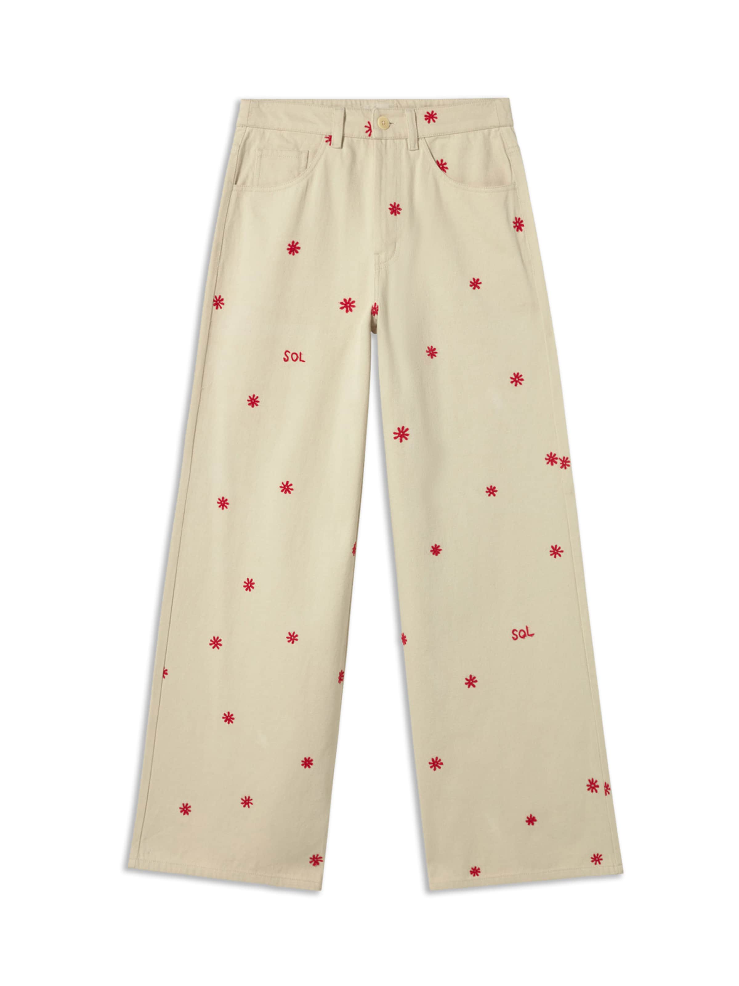 Thinking MU Loose fit Trousers ' SOL ' in White: front
