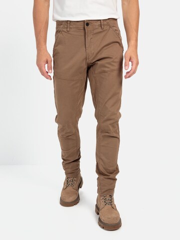 CAMEL ACTIVE Tapered Chino Pants in Brown: front