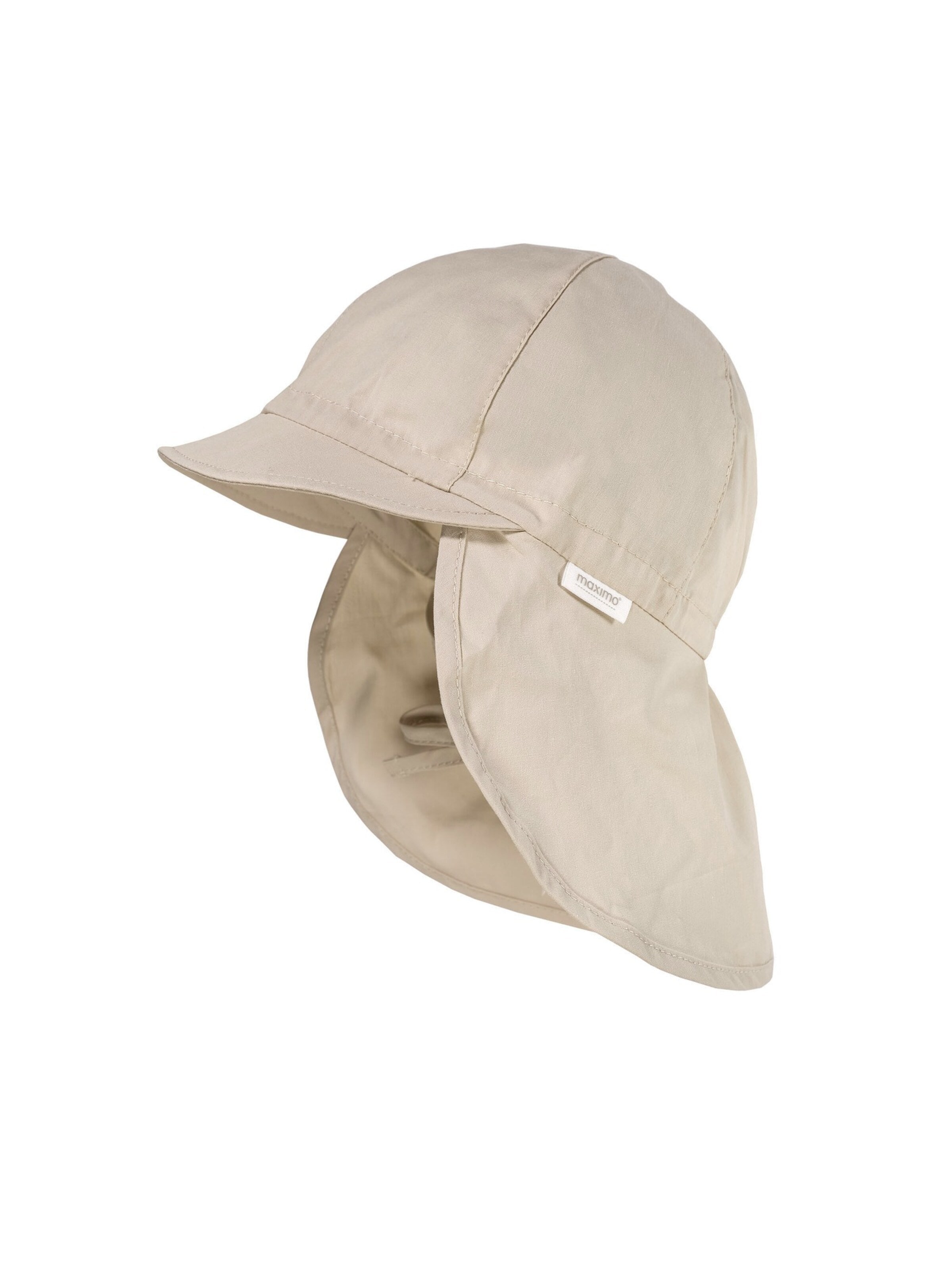 MAXIMO Beanie 'MINI BOY-Schildmütze Nackenschutz, UV' in Beige: front
