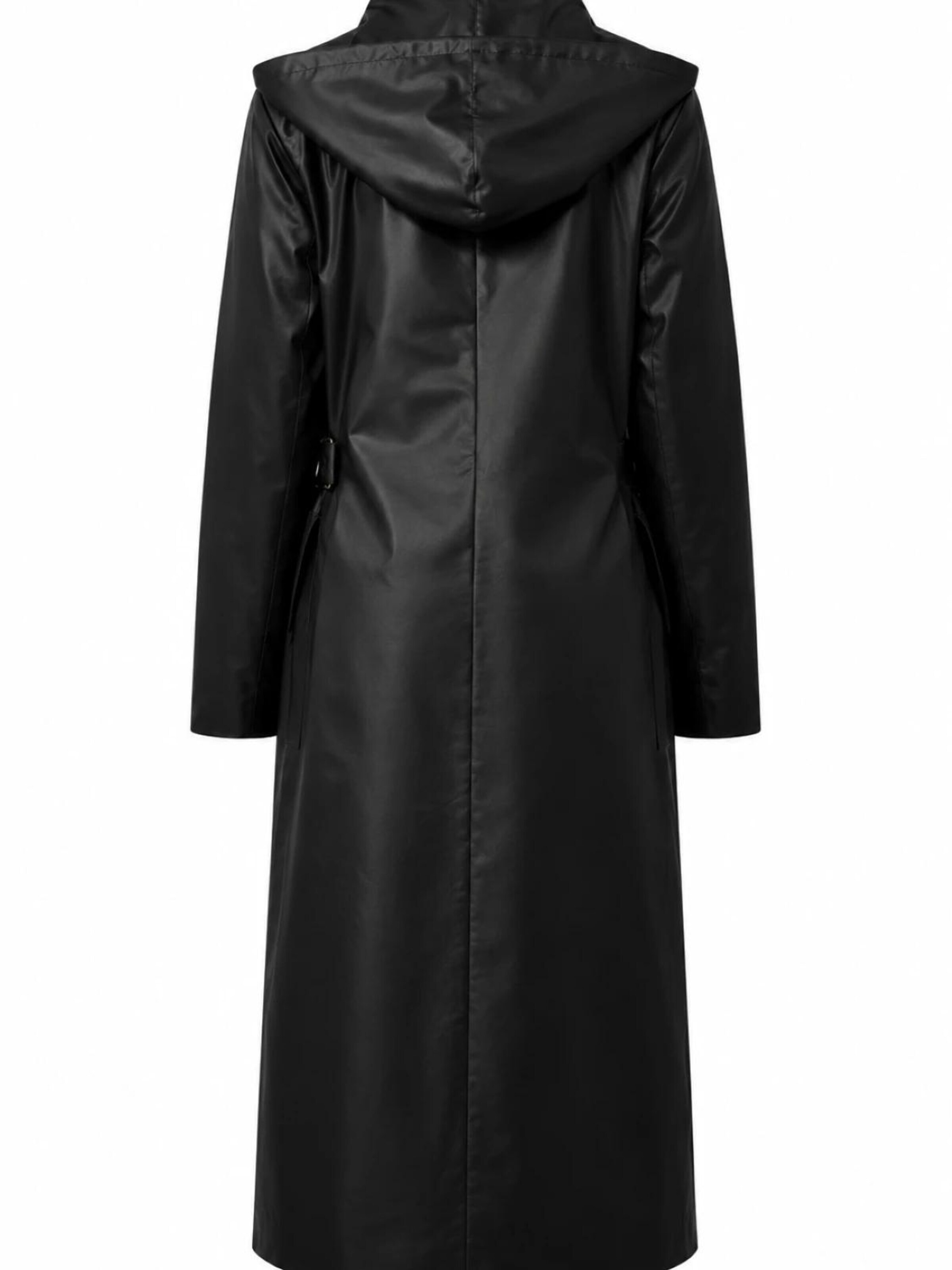 BIBI SAKALIEVA Between-seasons coat 'Black Long Hooded Trench Coat' in Black