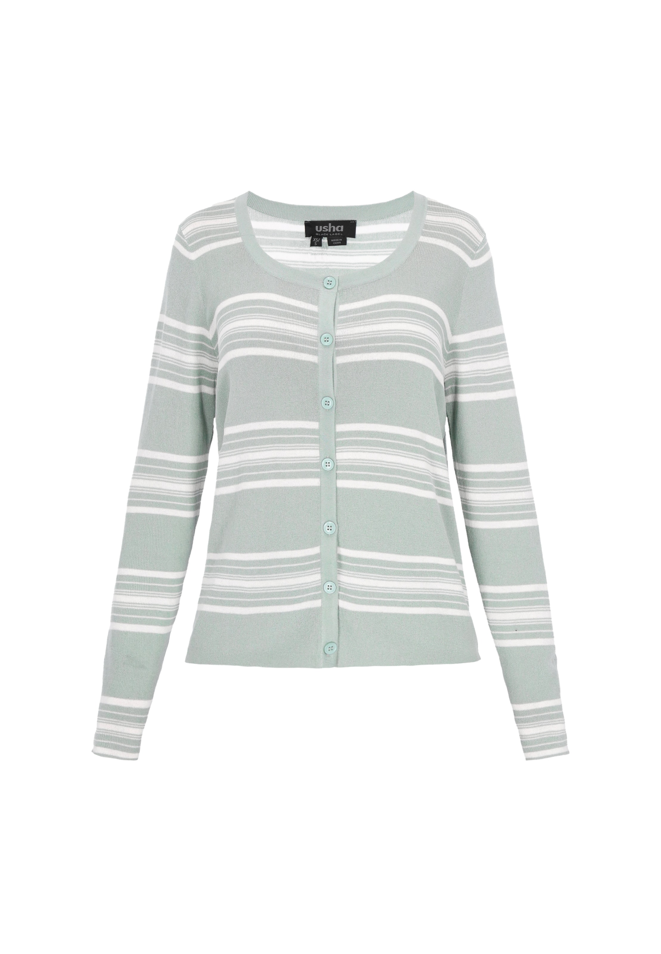 usha BLACK LABEL Strickjacke 'Classic' in Grün: Vorderseite