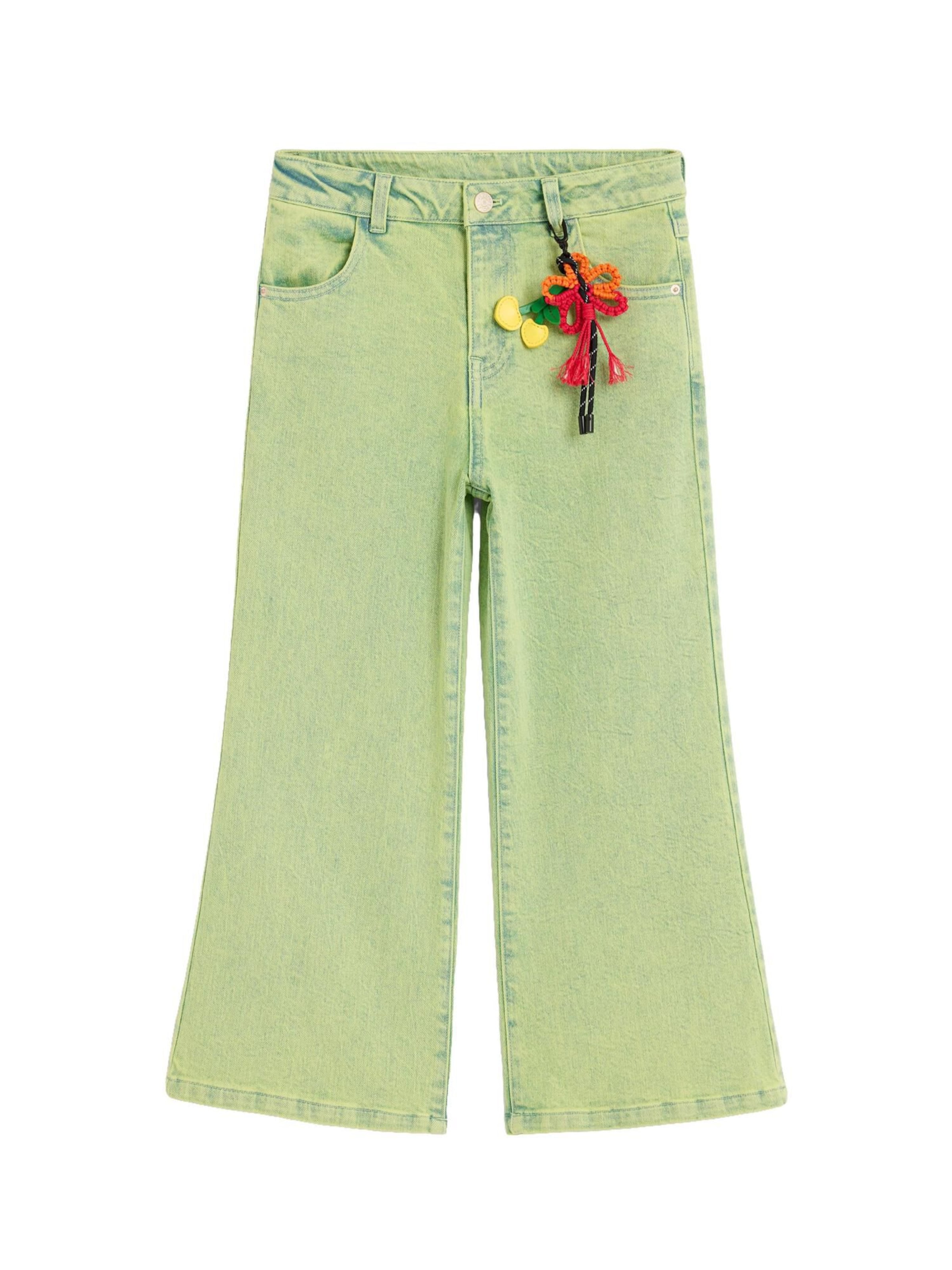 Desigual Flared Jeans in Groen: voorkant
