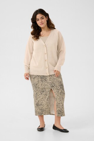KAFFE CURVE Gebreid vest in Beige