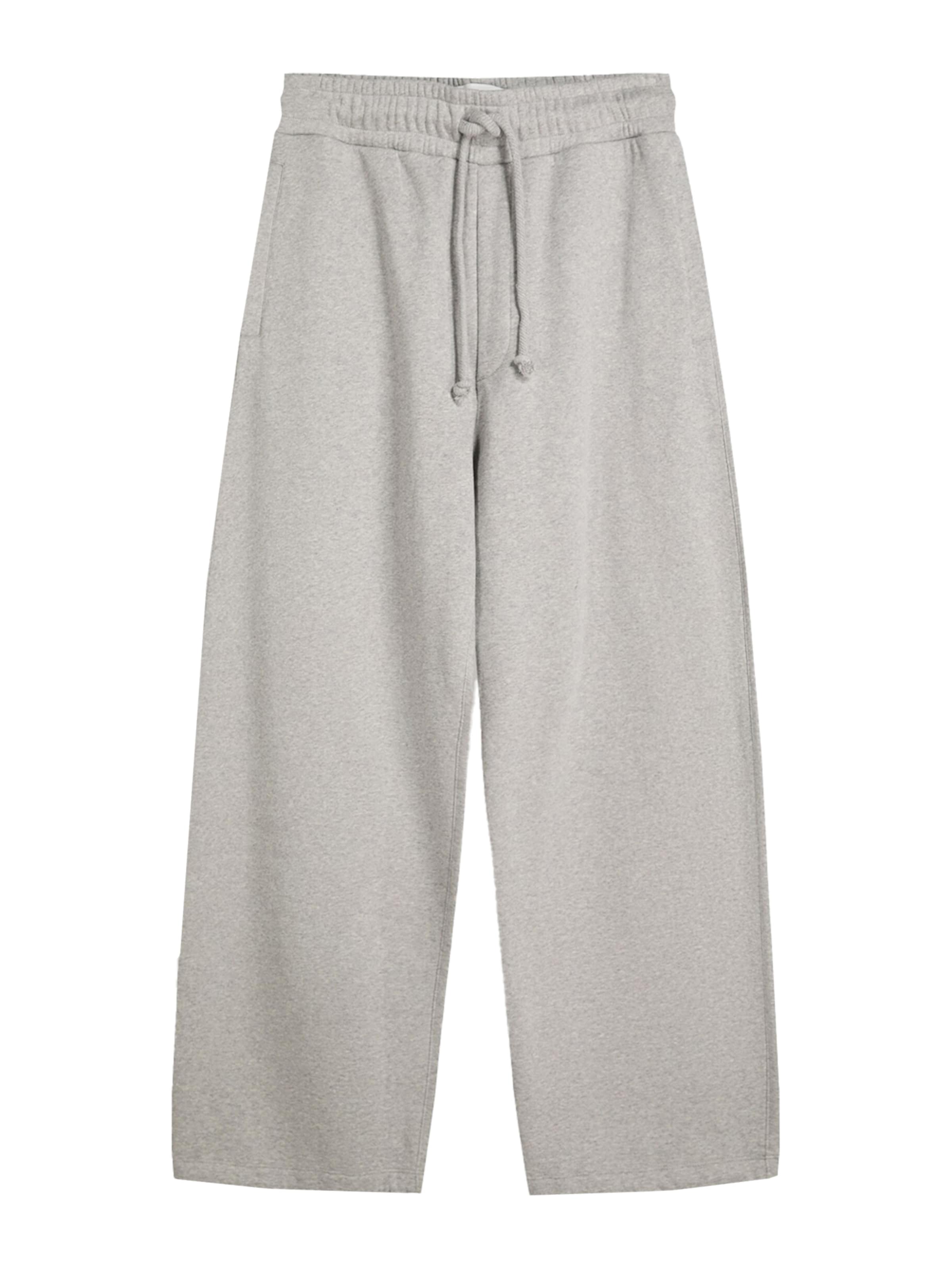 Bershka Wide leg Trousers in Grey: front