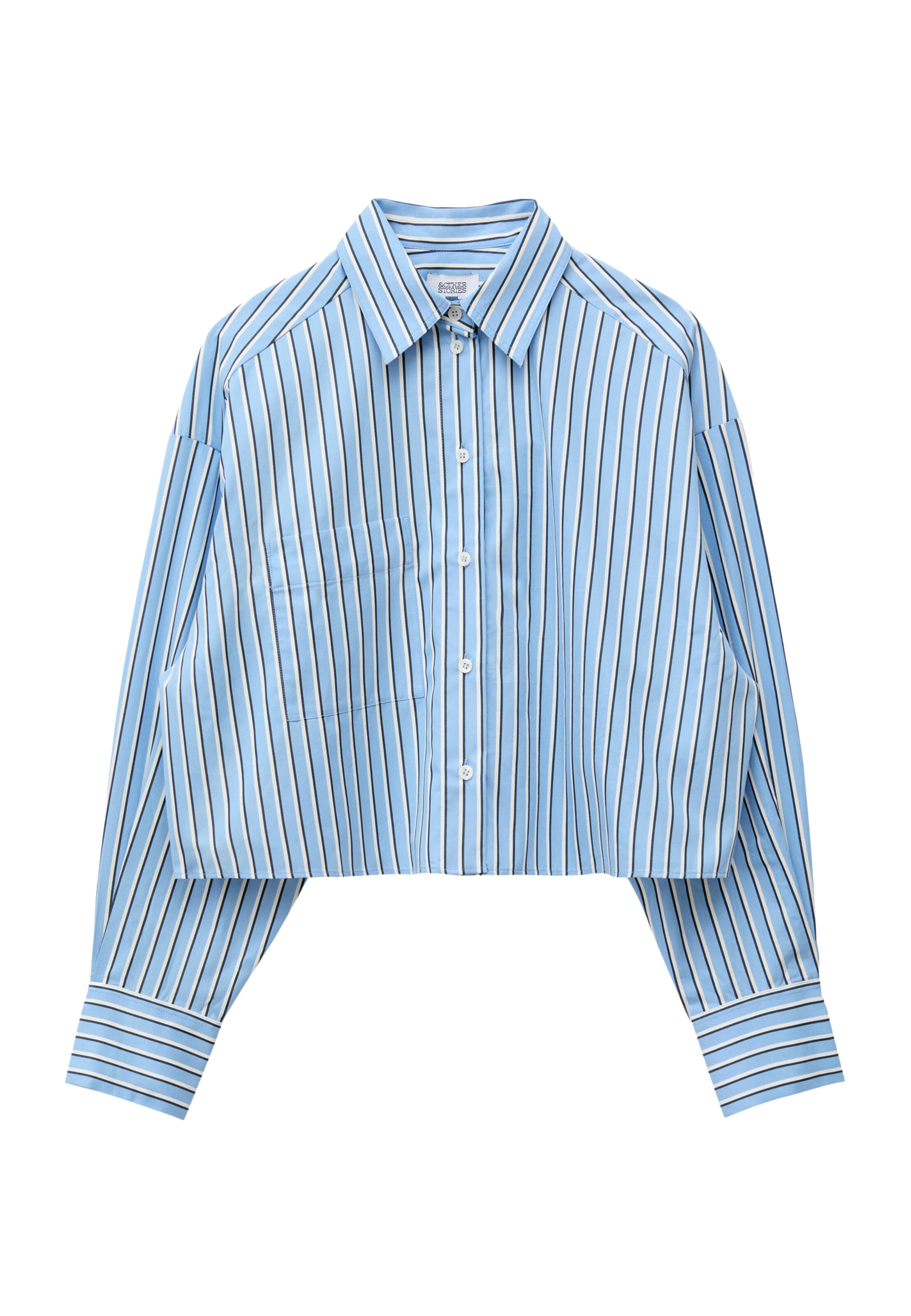 & Other Stories Blouse in XS in Night blue / Sky blue / White, Item view