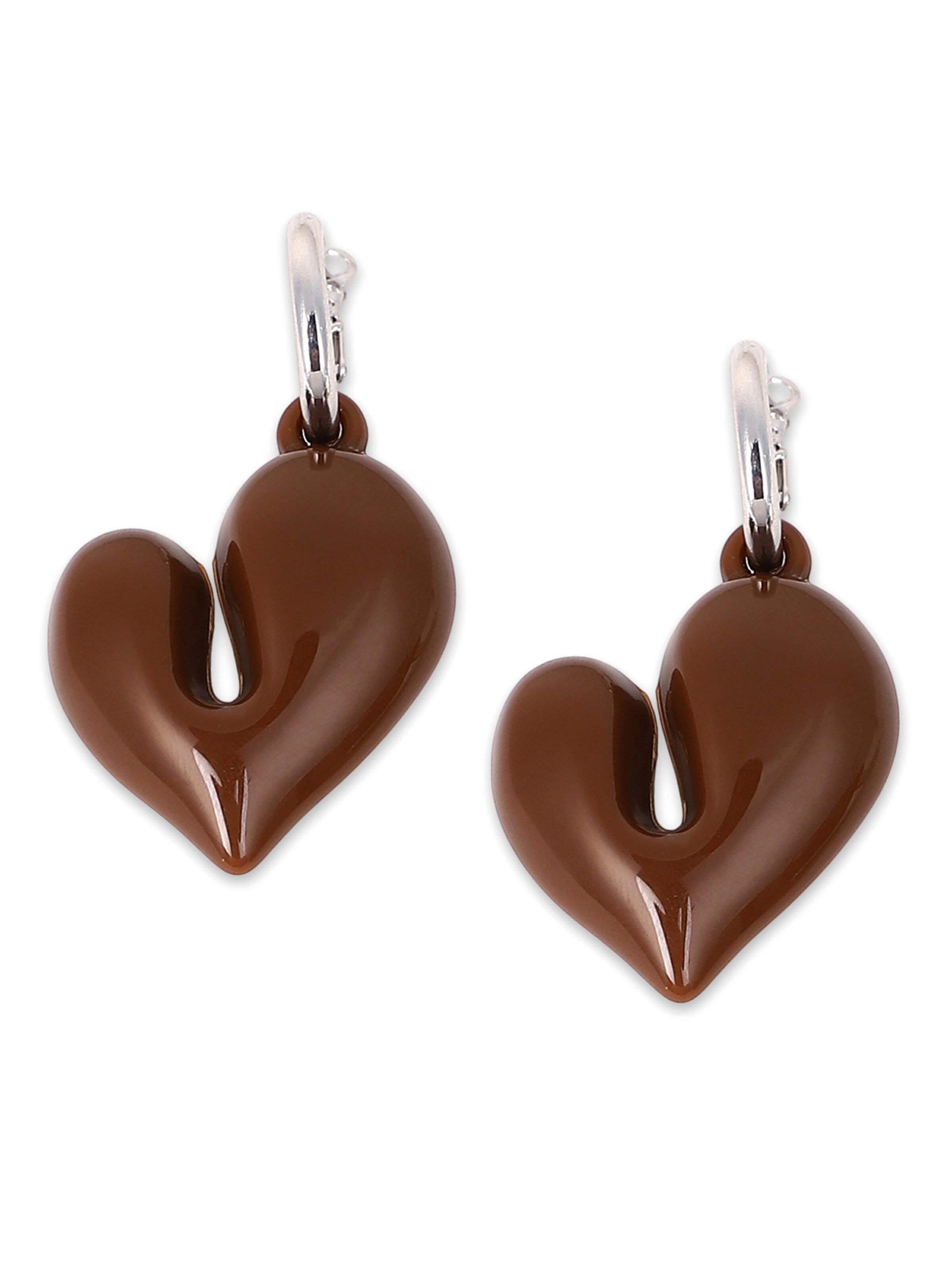 SOHI Ohrringe 'Teresa' in Braun: Vorderseite