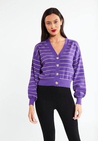 Cardigan faina en violet : devant