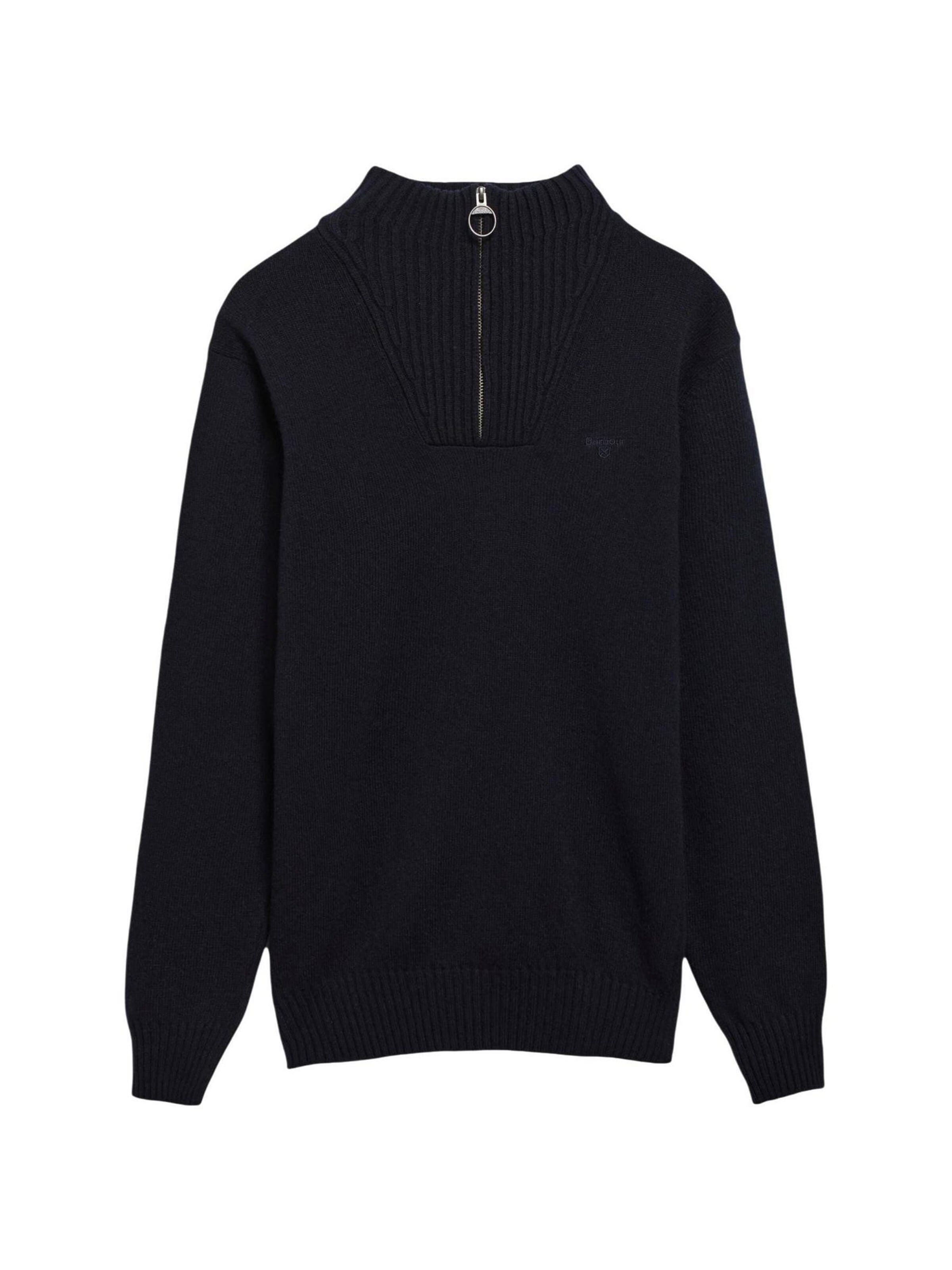 Barbour Gebreid vest 'ESSENTIAL L/WOOL HALF ZIP 262MMKN0339' in Blauw: voorkant