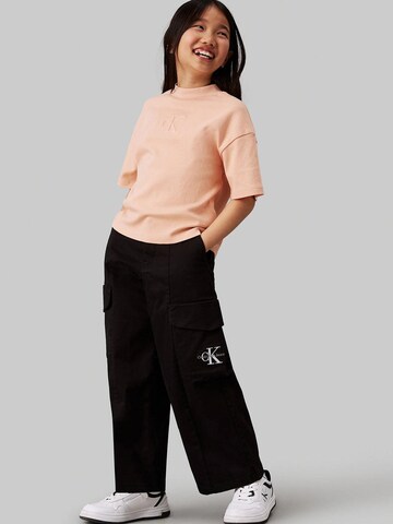 Calvin Klein Wide Leg Hose 'Alpaca' in Schwarz