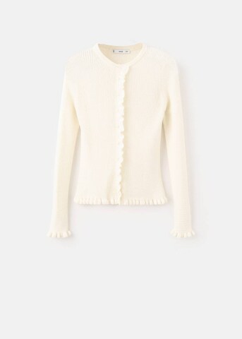 MANGO Knit Cardigan 'Waves' in Beige