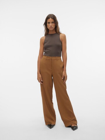 VERO MODA Wide Leg Bukser 'MATHILDE' i brun