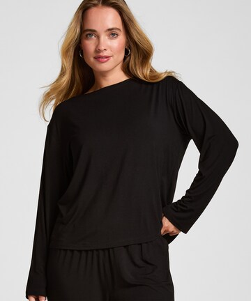 Hunkemöller Slaapshirt in Zwart: voorkant
