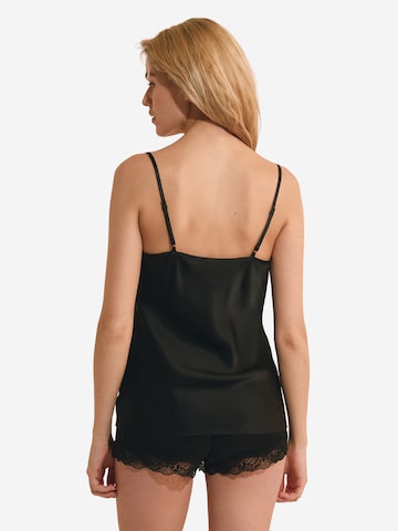 ETAM 'Milky' Seiden-Caraco mit Spitzendetails in Schwarz