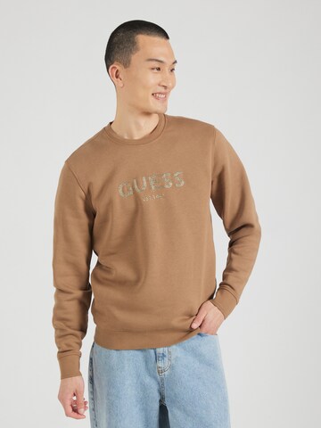 GUESS Sweatshirt in Bruin: voorkant