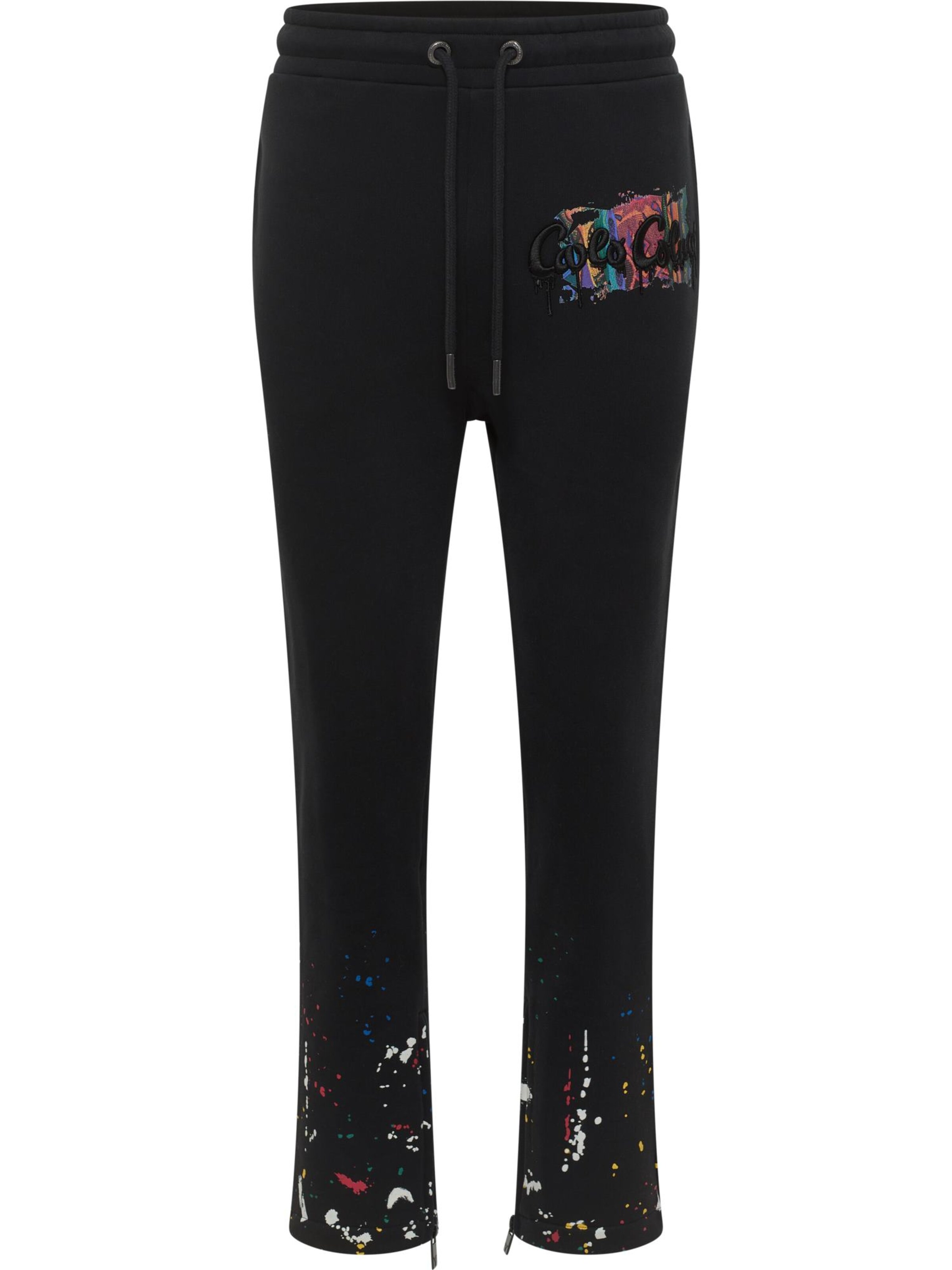 Carlo Colucci Regular Hose in Schwarz: Vorderseite