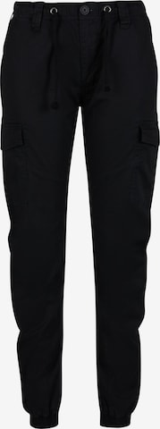 Effilé Pantalon cargo Brandit en noir : devant