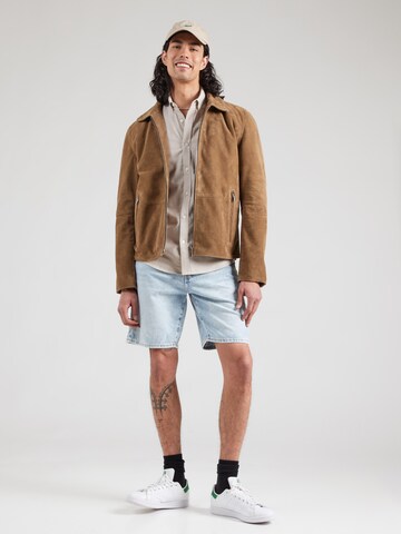 Only & Sons Regular fit Button Up Shirt 'ONSALVARO' in Beige