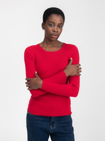 Influencer Pullover in Rot: Vorderseite