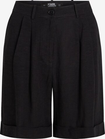 Karl Lagerfeld Loose fit Pleat-Front Pants in Black: front