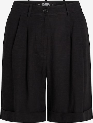 Karl Lagerfeld - Loosefit Pantalón plisado en negro: frente