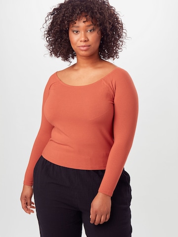 ABOUT YOU Curvy Shirt 'Juli' in Brown: front