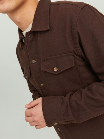 JACK & JONES Regular fit Button Up Shirt in Brown