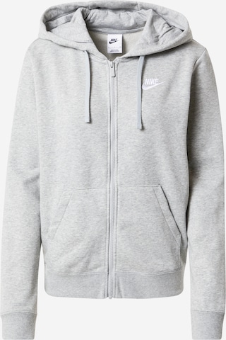 Nike Sportswear Кофта на молнии 'Club Fleece' в Серый: спереди