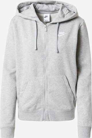 Nike Sportswear Sweat jacket 'Club Fleece' in Grey: front