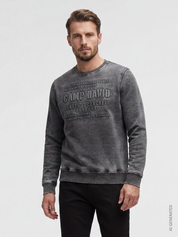 CAMP DAVID Sweatshirt in Black: front