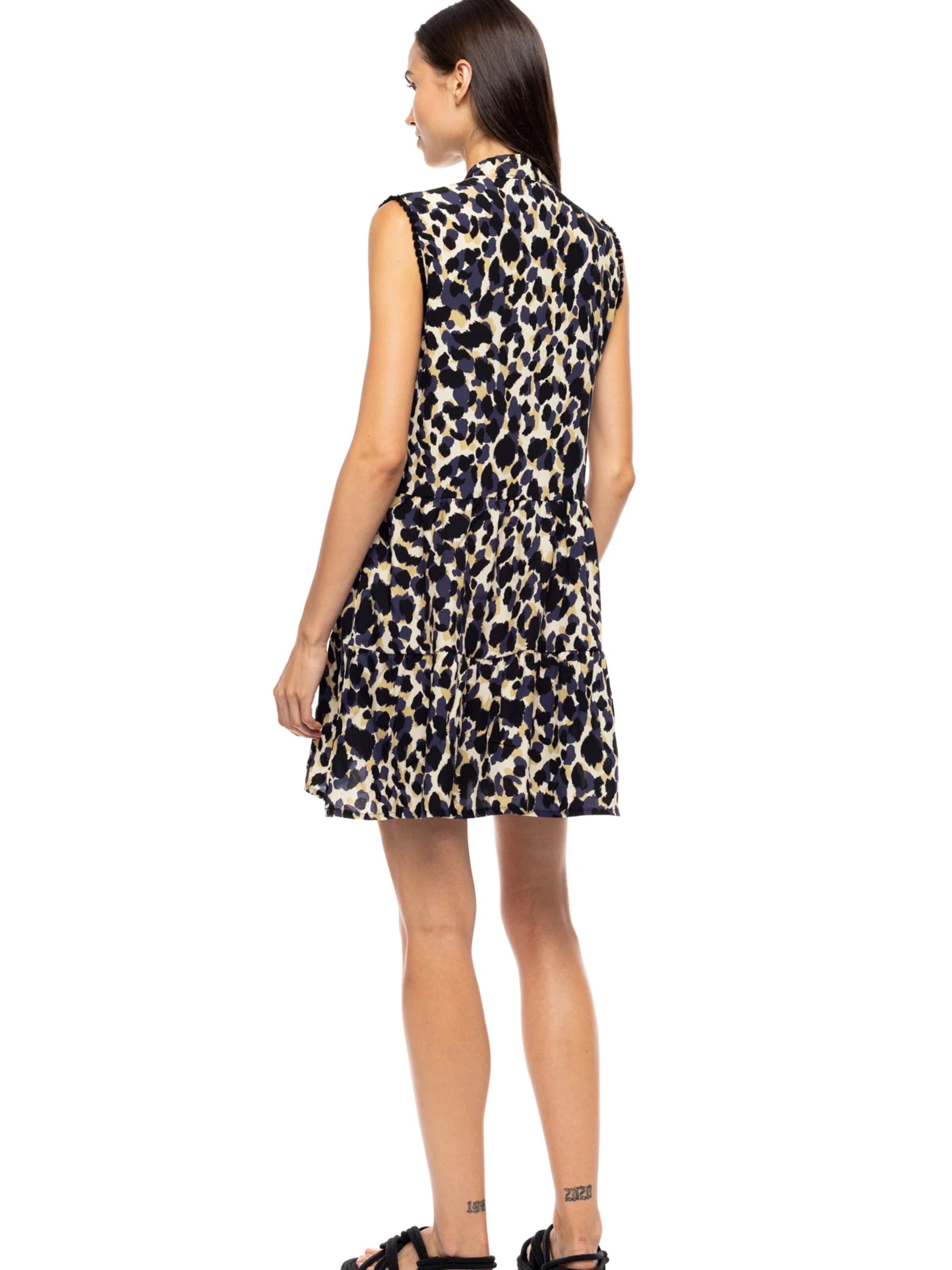 Pink Label Καλοκαιρινό φόρεμα 'BEACHWEAR YELLOW LEOPARD' σε ανάμεικτα χρώματα