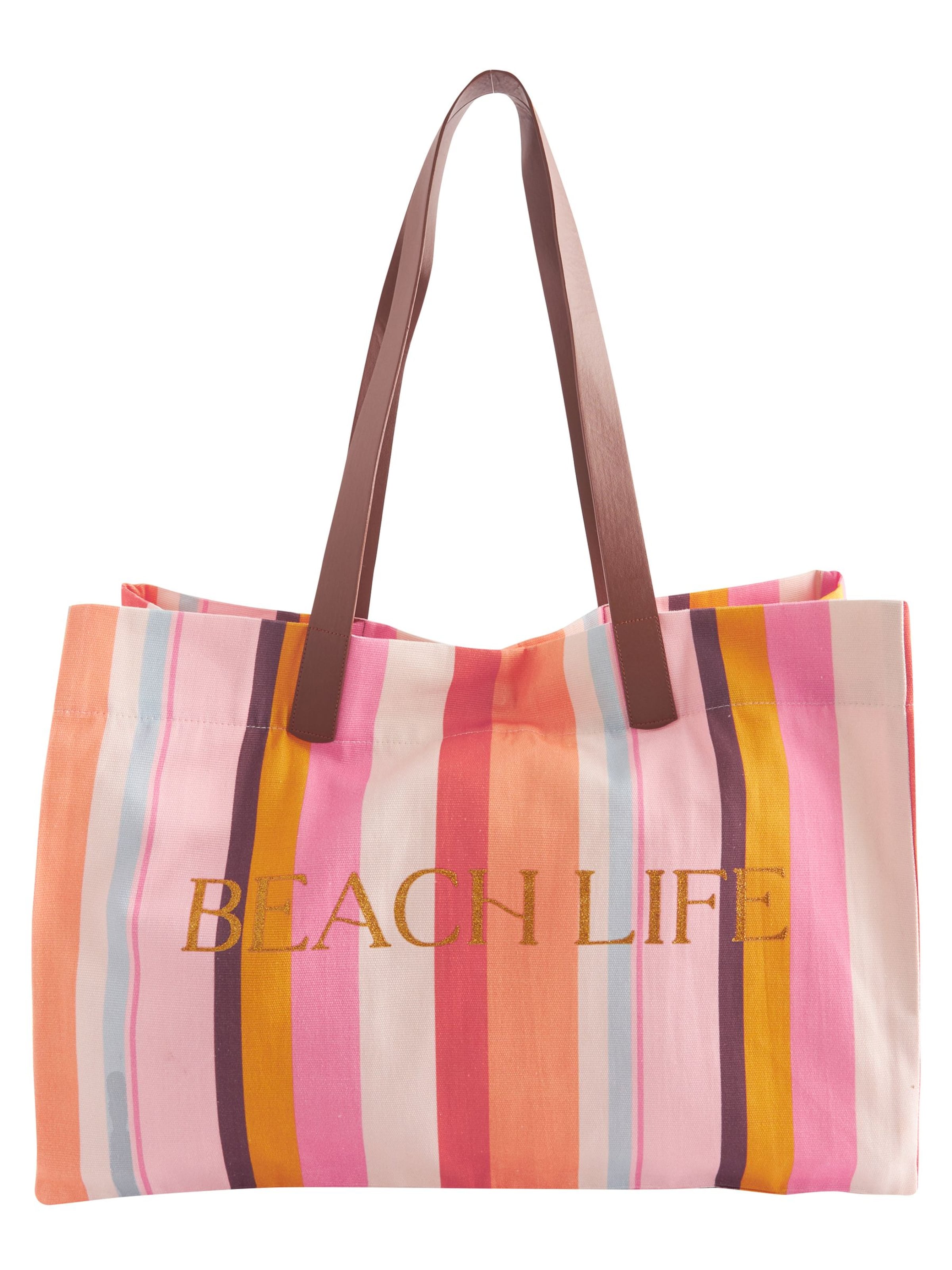 Next Beach bag in Pink: front