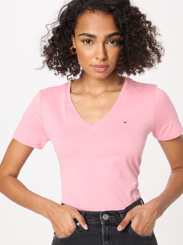 Tommy Jeans Shirt in Roze: voorkant