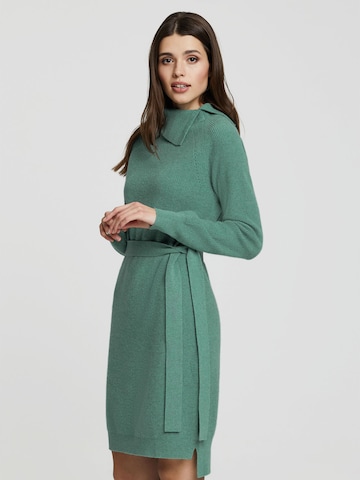 Marc & André Knitted dress 'ELEGANT CONTUR' in Green: front