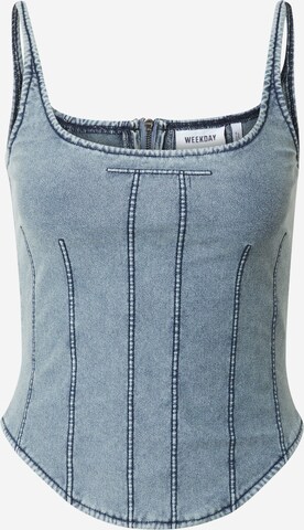 WEEKDAY Top 'Kelsey' in Blauw: voorkant