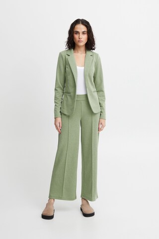 ICHI Wide leg Pants 'Kate' in Green