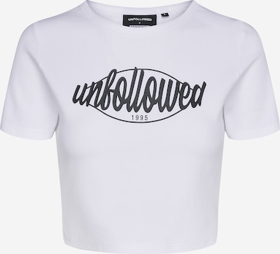Marškinėliai 'GIRLFRIEND' iš UNFOLLOWED x ABOUT YOU, spalva – balta, Prekių apžvalga