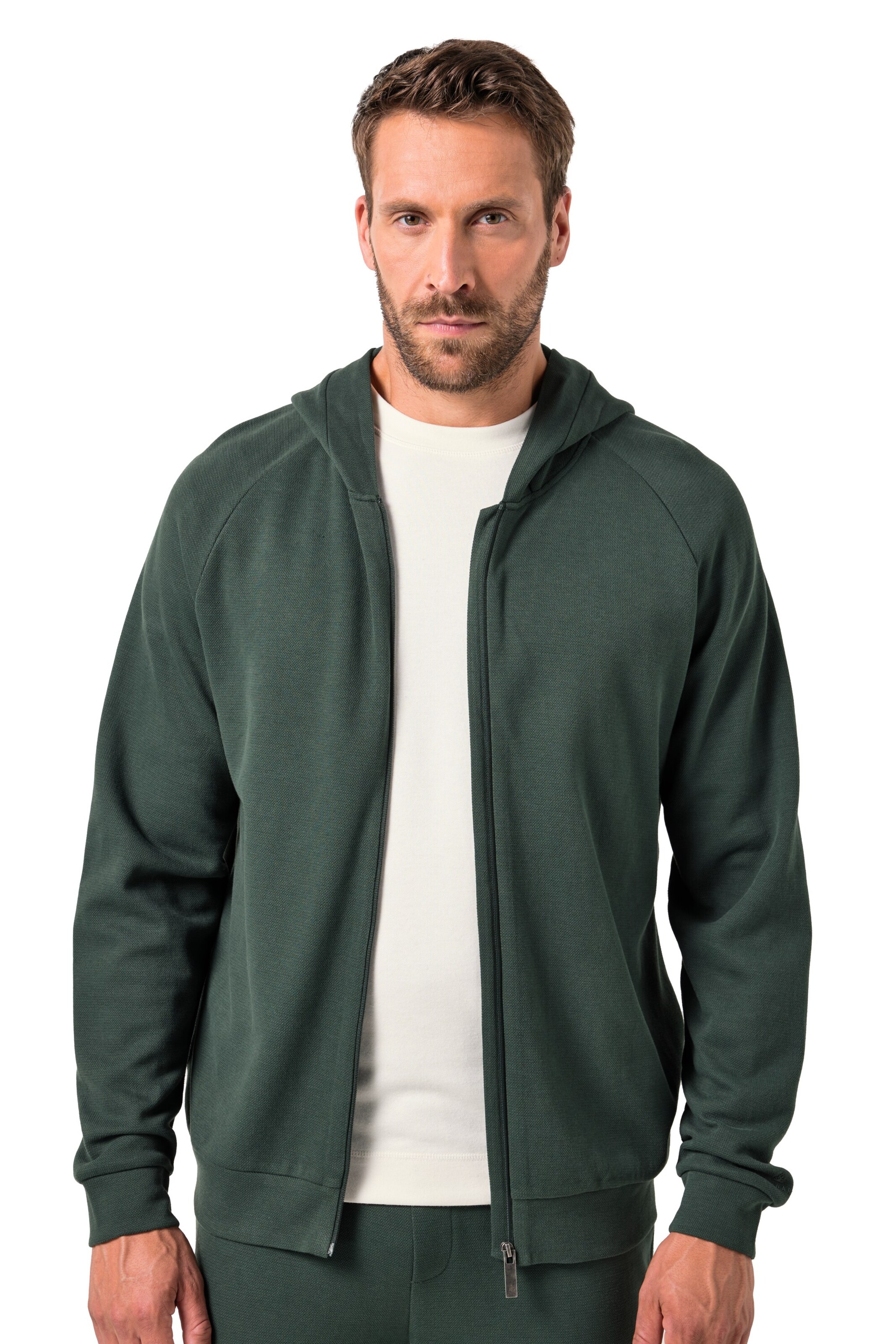 JP1880 Sweatvest in Groen: voorkant