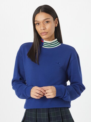 ADIDAS ORIGINALS Mikina 'Ribbed Collar' - Modrá: predná strana